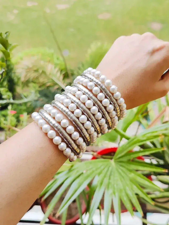 Handcrafted Silver Brilliance: Unique Bracelet for Girls & Women