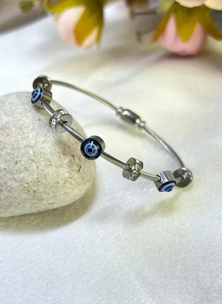 Demi Fine Evil Eye Bracelet – Silver Anti-Tarnish Charm Jewelry for Women, Stylish Gift