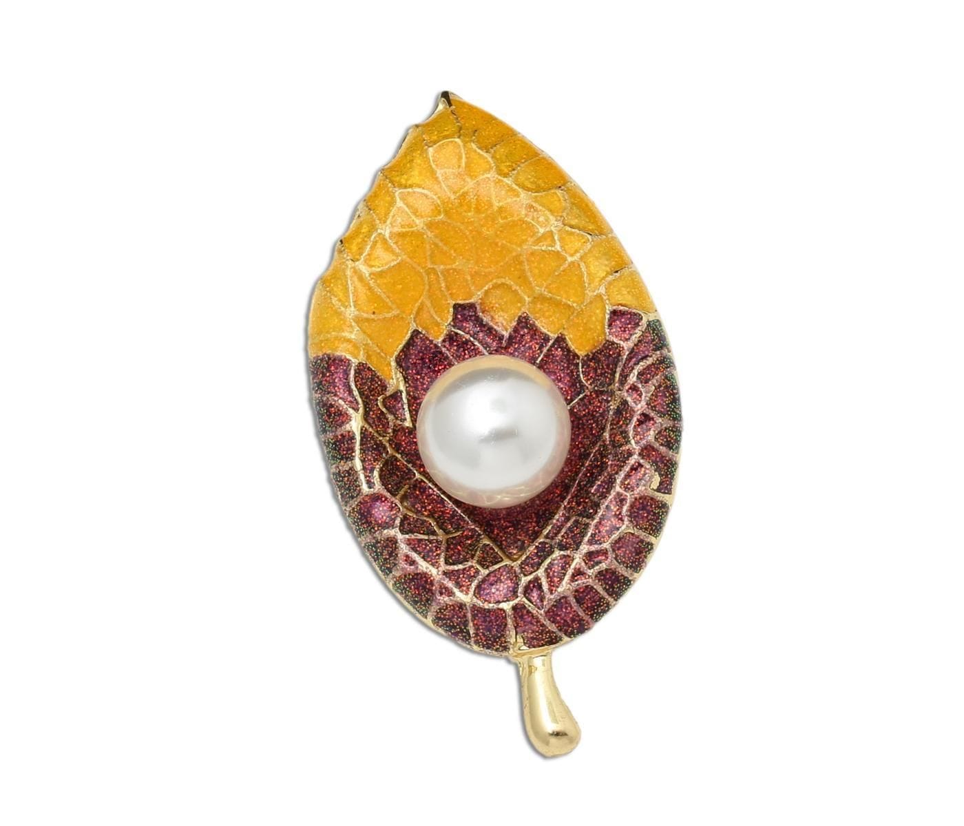 Elegant Emerald Leaf Brooch Pin – Enchanted Green Jewelry Gift for Women