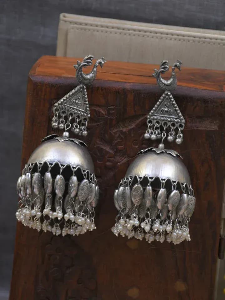 Spectacular Pakistani Inspired Oxidised Big Jhumka Earrings