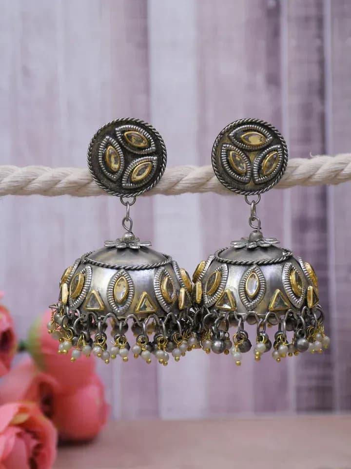 Oxidised Silver Jhumka Earrings: Pakistani and Indian Style