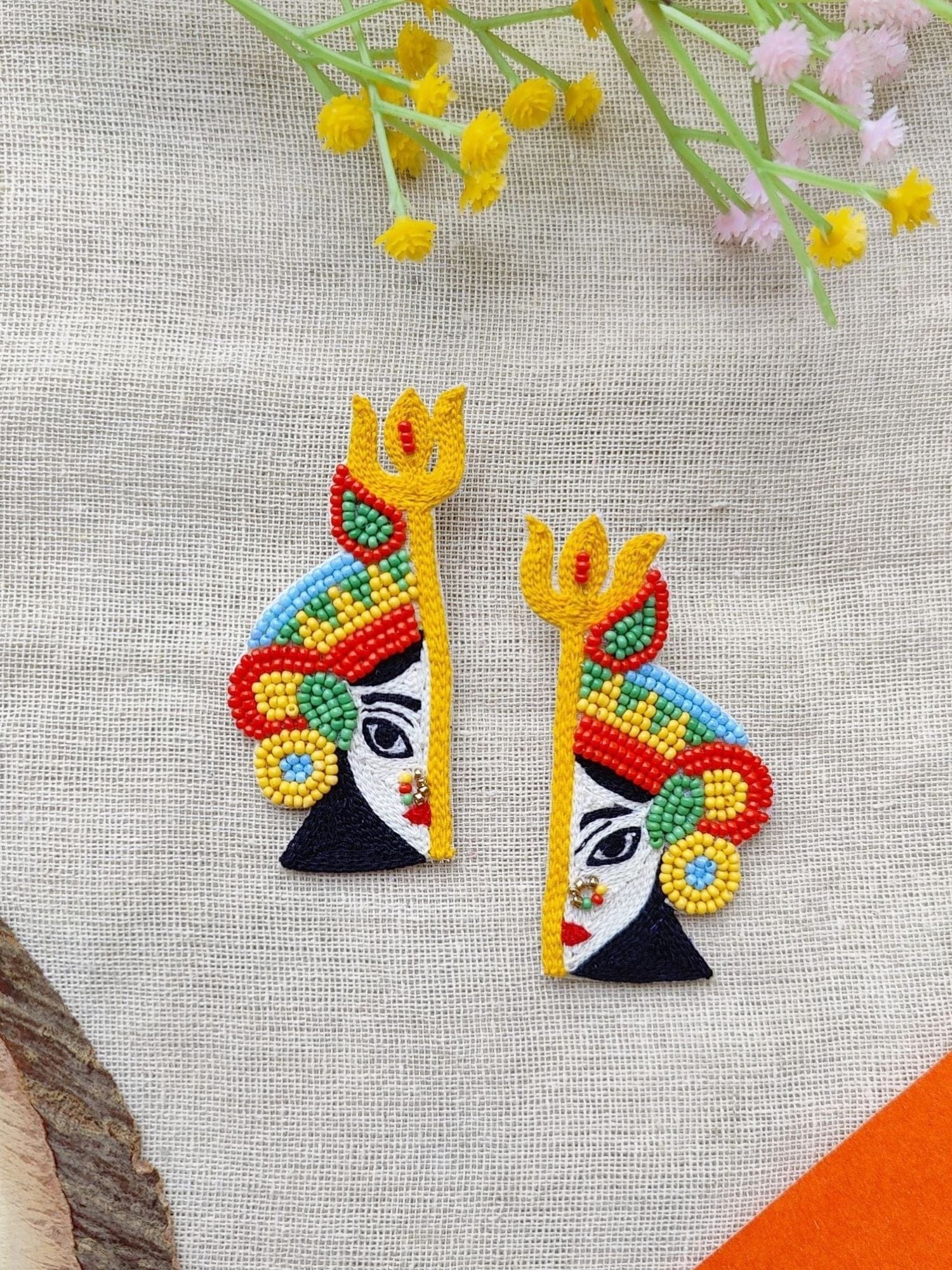 Maa Shakti Dazzling Handcrafted Beaded Drop Earrings for Women & Girls