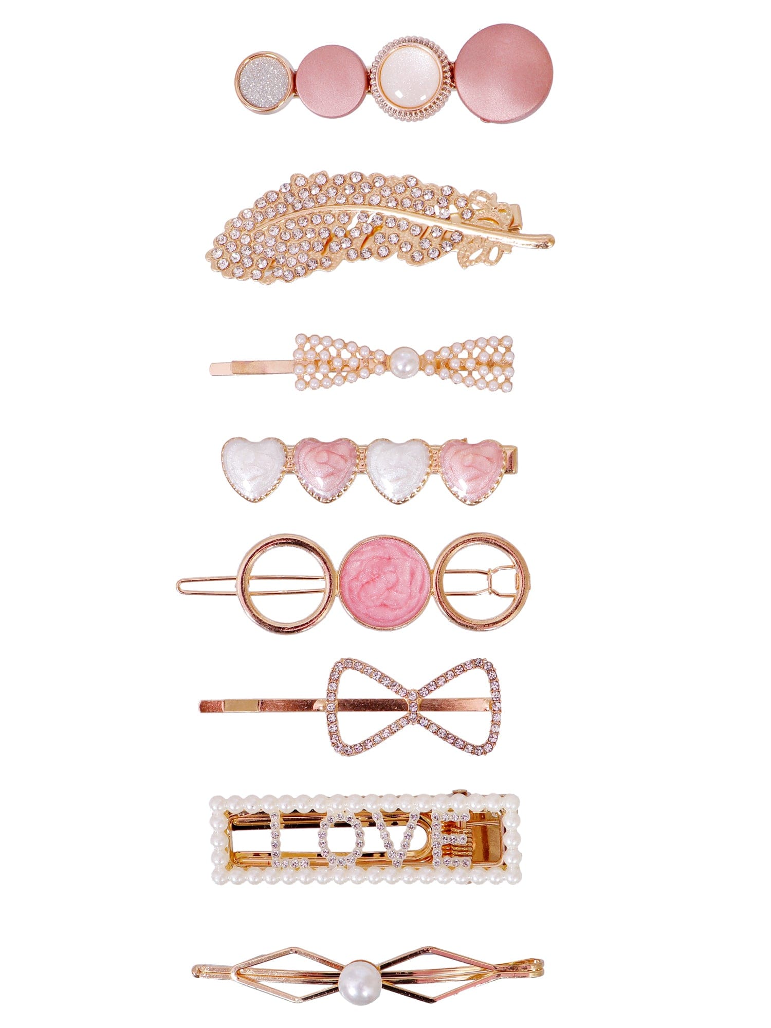 Korean Elegance Multicolor Hair Clip Set for Women | Stylish Barrettes Hair Accessories