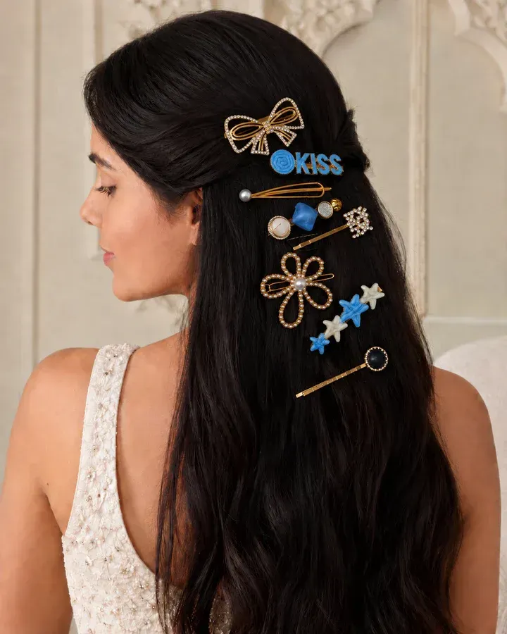 Golden Grace Pearl Hair Clip for Girls & Women, Elegant Wedding & Party Accessory