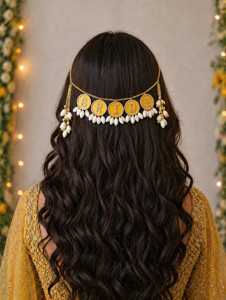 Elegant Bridal Hair Delights: Haldi and Mehndi-Friendly Bride Clips
