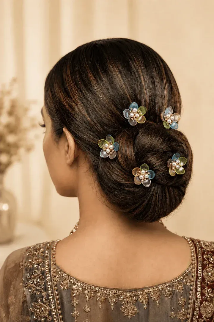 Floral Fiesta Multicolor Acrylic Hair Pin – Perfect Indian Wedding Accessory