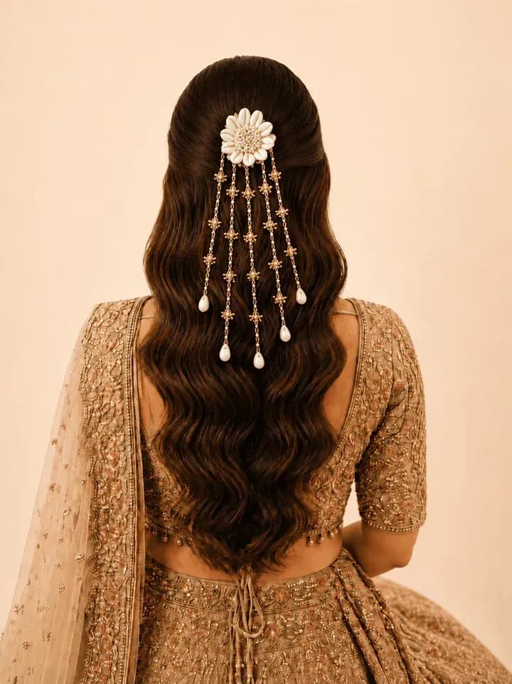Elegant Handmade Pearl Shell Hair Accessories for Women, Bridal Hairstyle Essentials