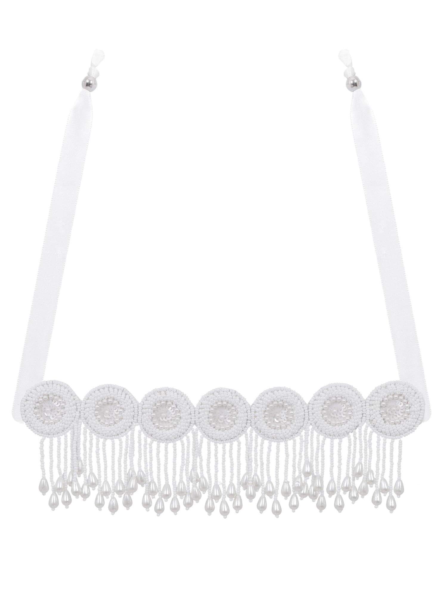 Artisan-Crafted Beaded and Fabric Necklace - Unique Handmade Design