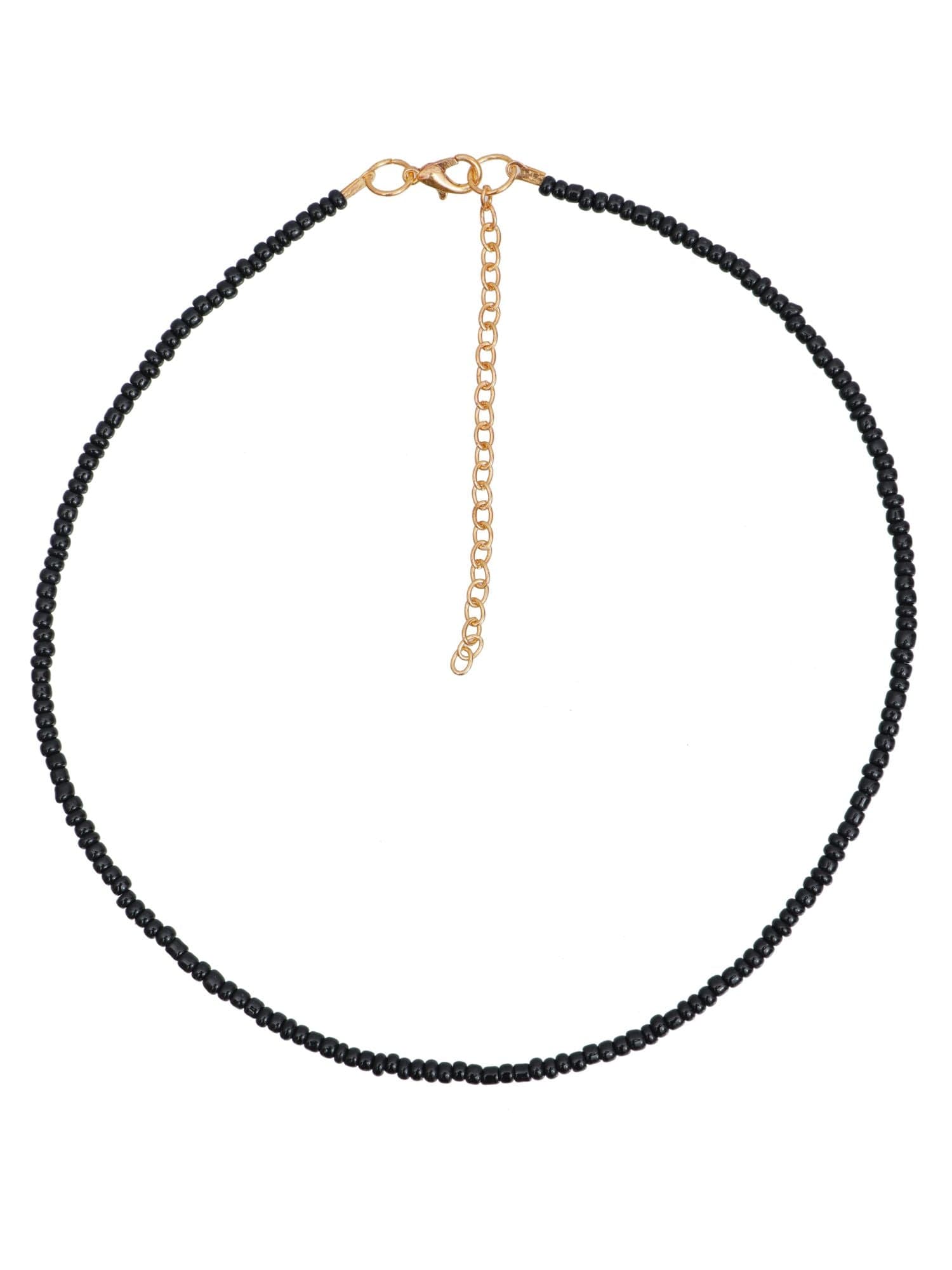 Beaded Bliss: Boho Beach Black Pearl Choker Necklace