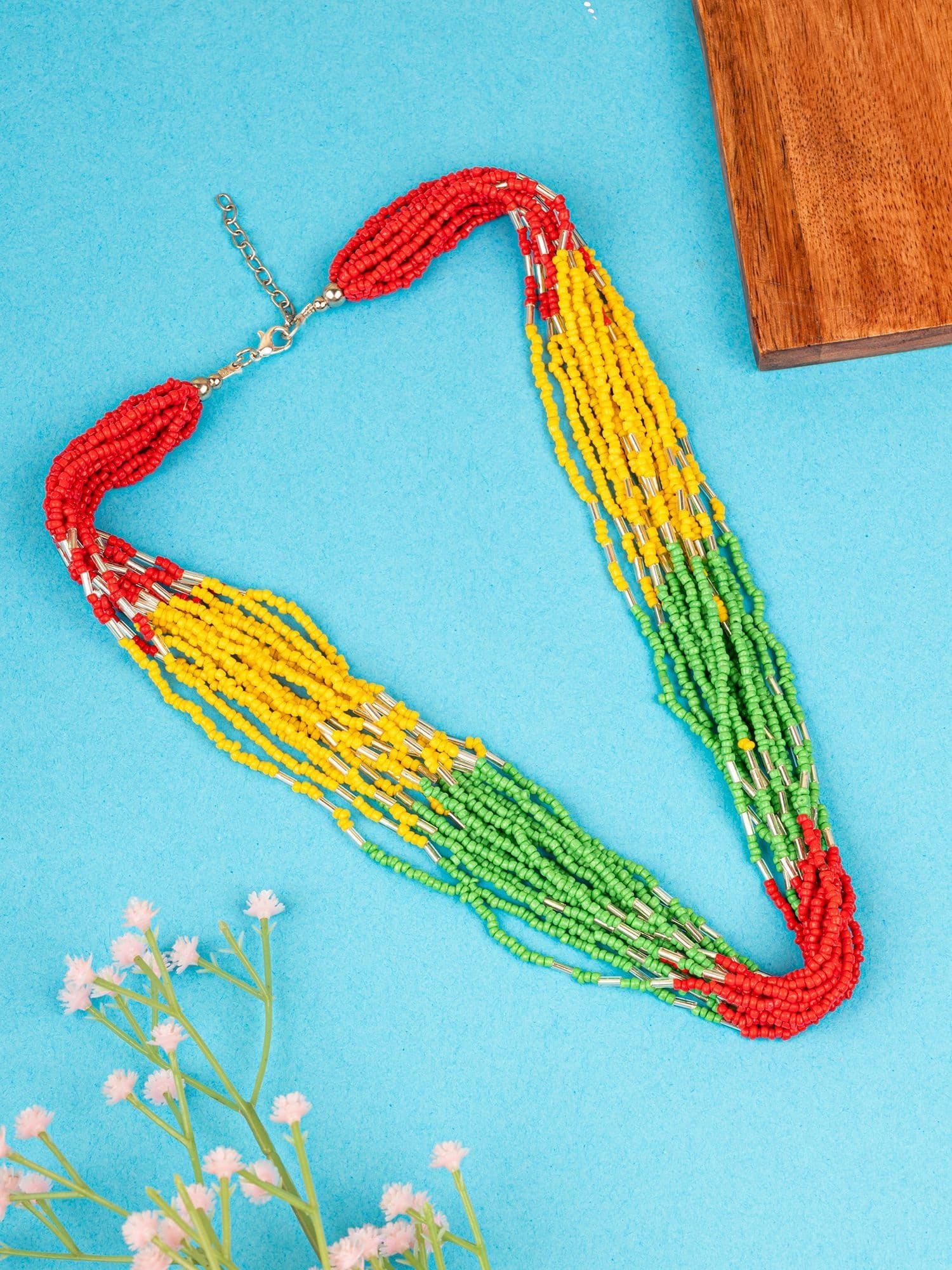 Bohemian Affair: Beaded African Maasai Necklace for Beach Boho Charm