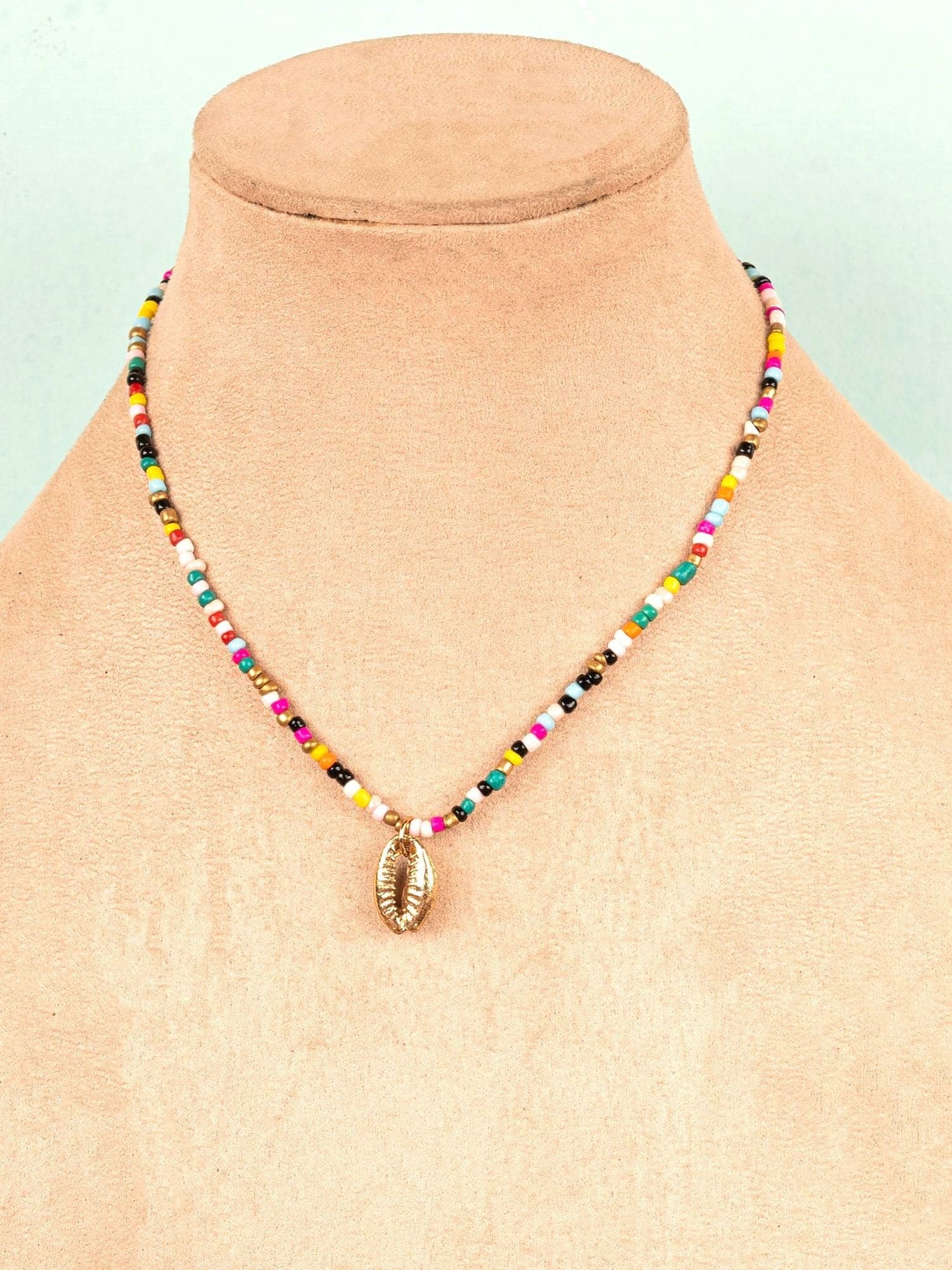 Seed-Sparkle: Hand-Woven Multicolor Bead Choker, Quirky Beach Fashion