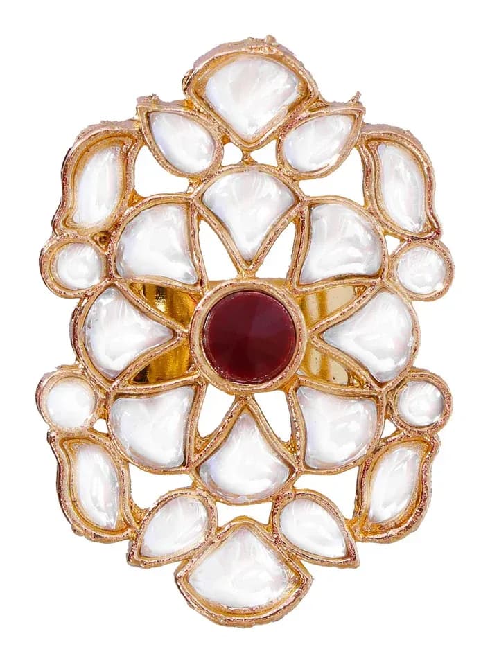 Party Perfect: White Kundani Rings & Gold-Plated Fashion for Women
