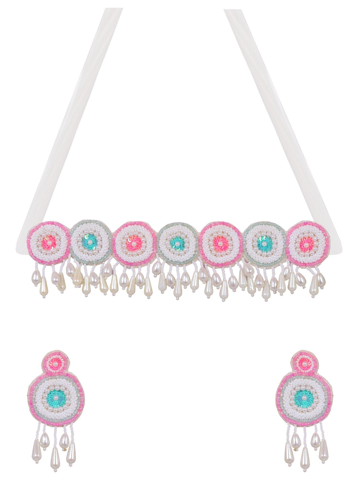 Handmade Beaded Necklace & Earrings Set, Artisanal Jewelry Gift Ensemble