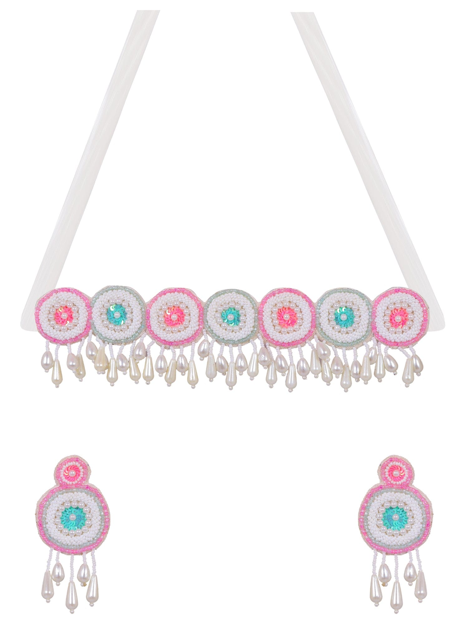 Handmade Beaded Necklace & Earrings Set, Artisanal Jewelry Gift Ensemble