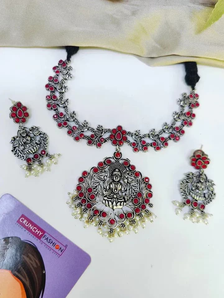 Boho Bliss: Oxidised Choker Jewellery Set for Women's Fashion
