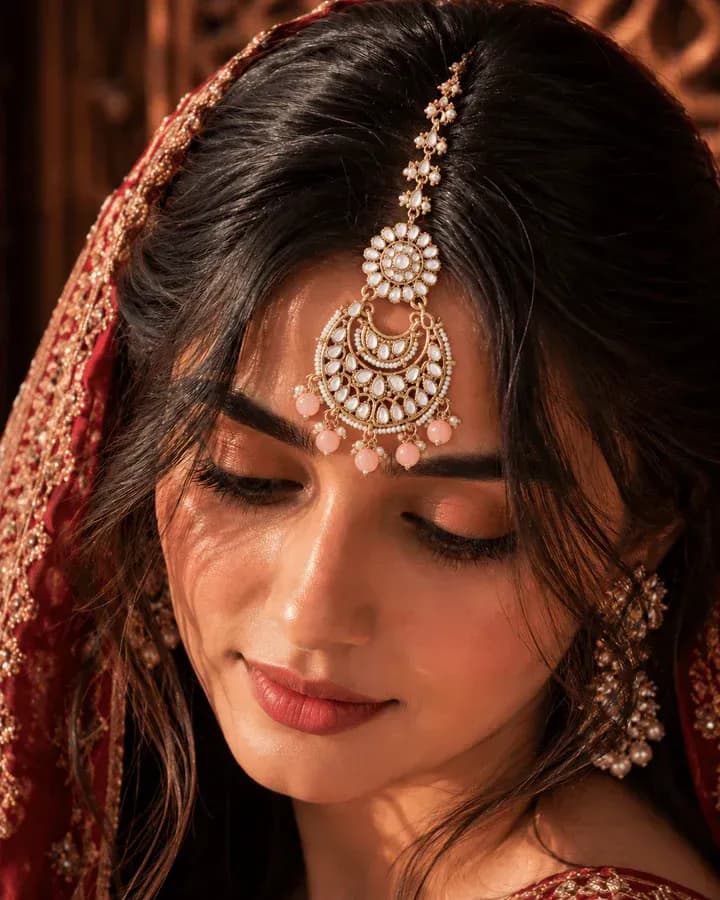 Elegant Antique Maang Tikka Hair Jewellery Set for Weddings, Parties & Festive Occasions
