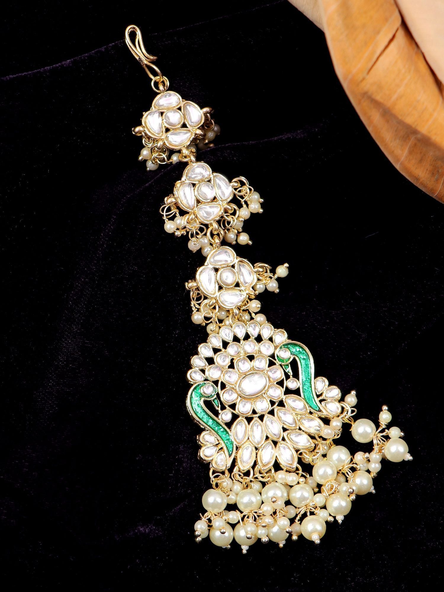 Elegant Hair Adorn: Antique Maang Tikka Jewellery Set