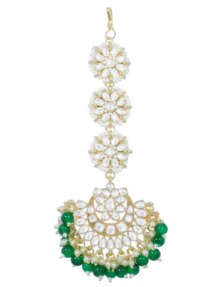 Bridal Bliss: Exquisite Maang Tikka Hair Jewellery and Matching Set