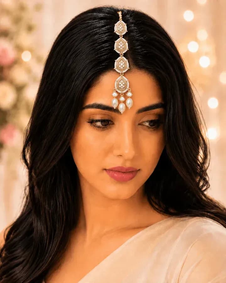 Elegance Unleashed: Gold Maang Tikka for Weddings in New Design