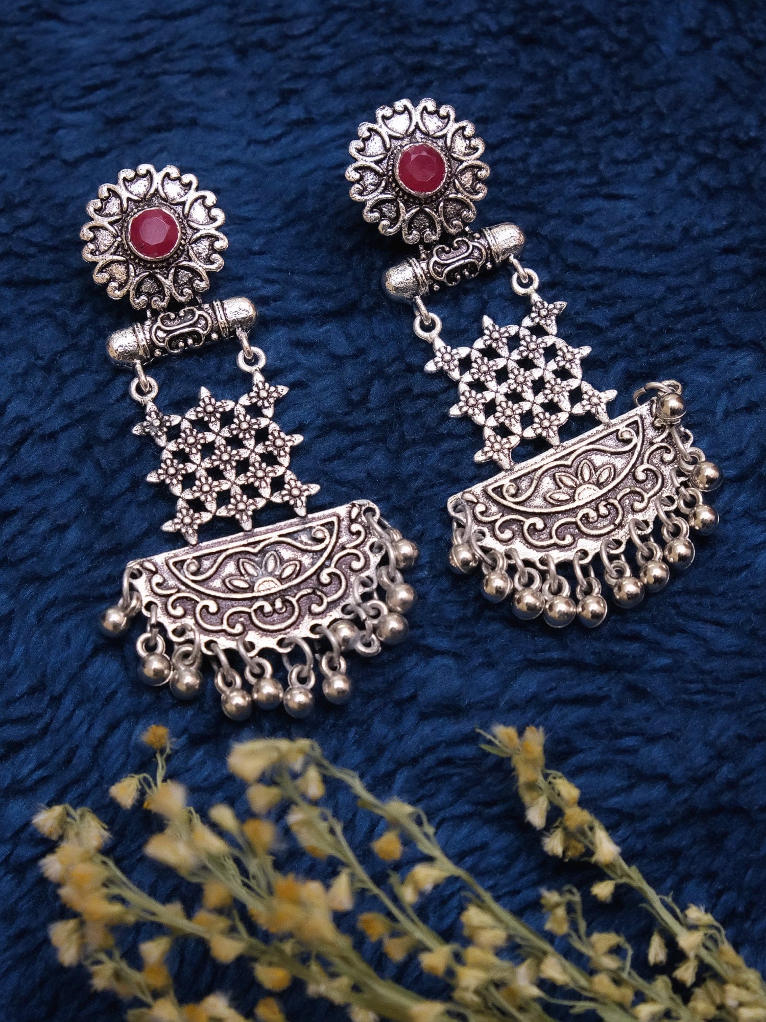 Oxidised Women's Jhumka Earrings – Traditional Indian Style Jewelry for Elegant Look
