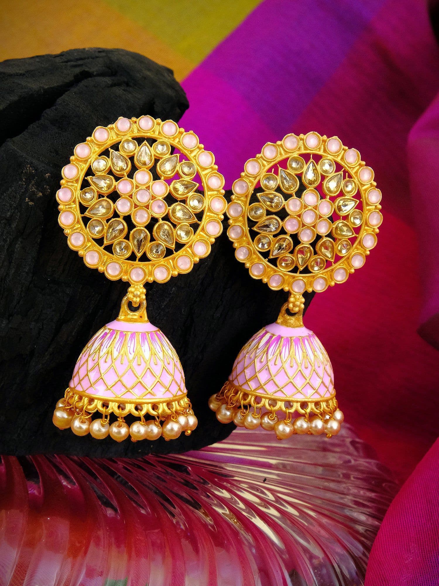 Traditional Gold Jhumki Earrings for Women – Indian Ethnic Fashion Jewelry Delight
