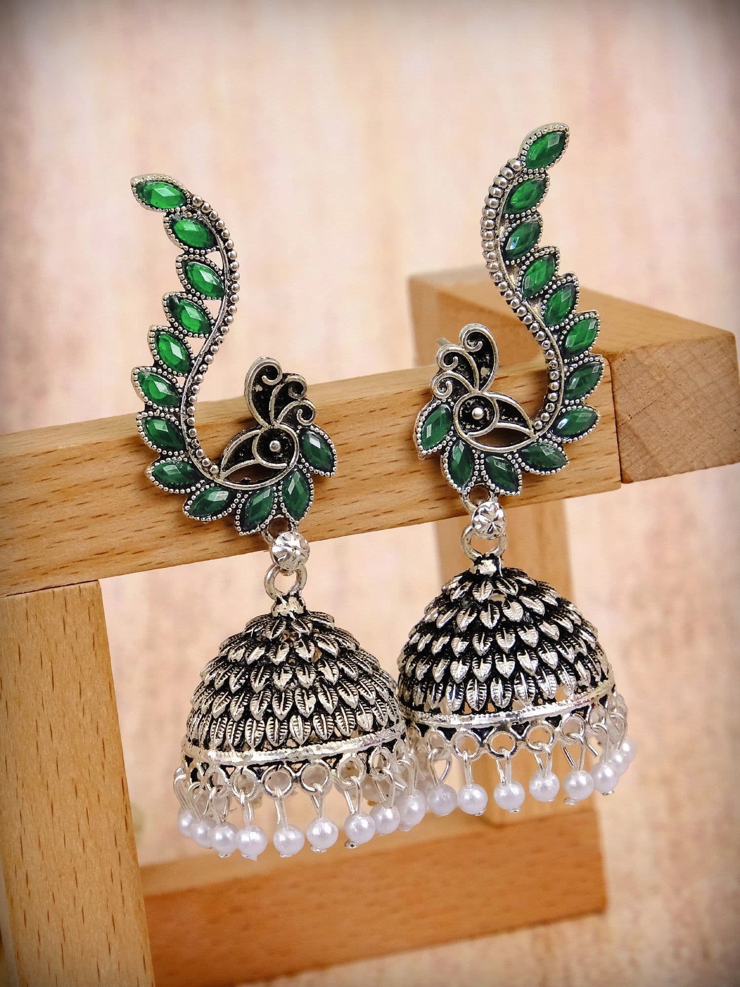 Oxidised Elegance: Earrings for Women with Authentic Oxidised Jhumka