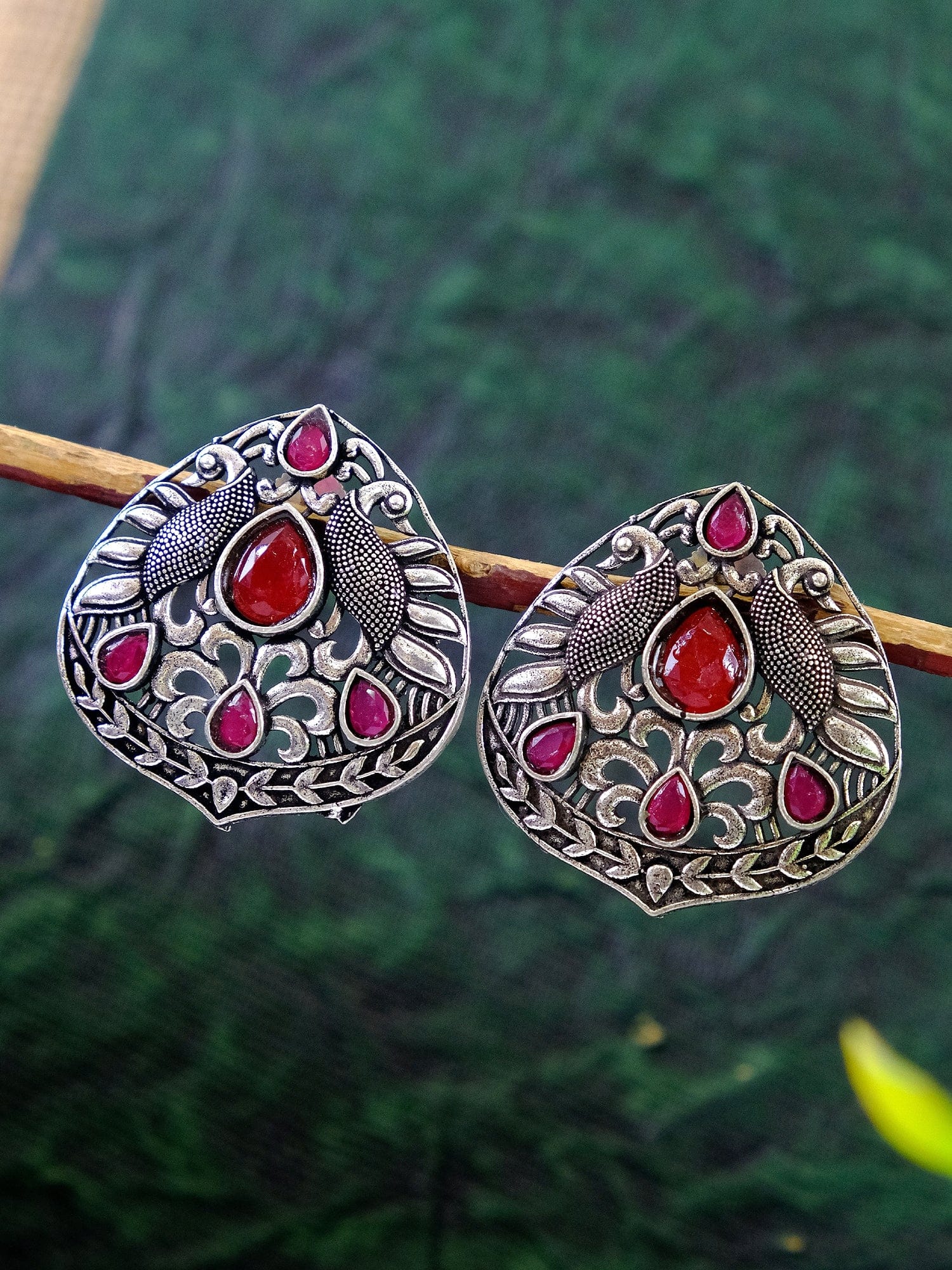 Enchanting Oxidised Stud Earrings for Women's Majestic Look