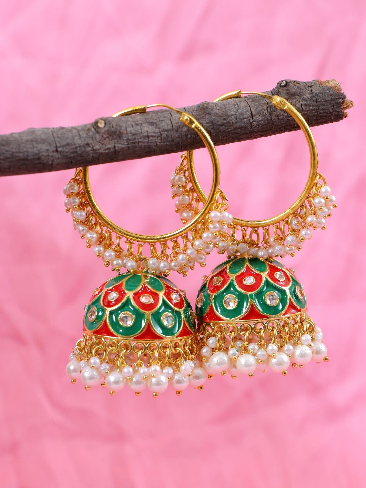 Glowing Beads and Elegant Hoop Jhumka Earrings Collection