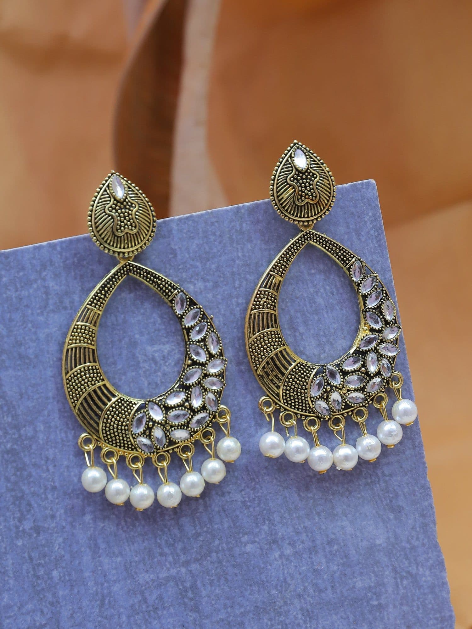 Elegant Silver Oxidised Jhumka Earrings, Unique Indian Design for Traditional Look