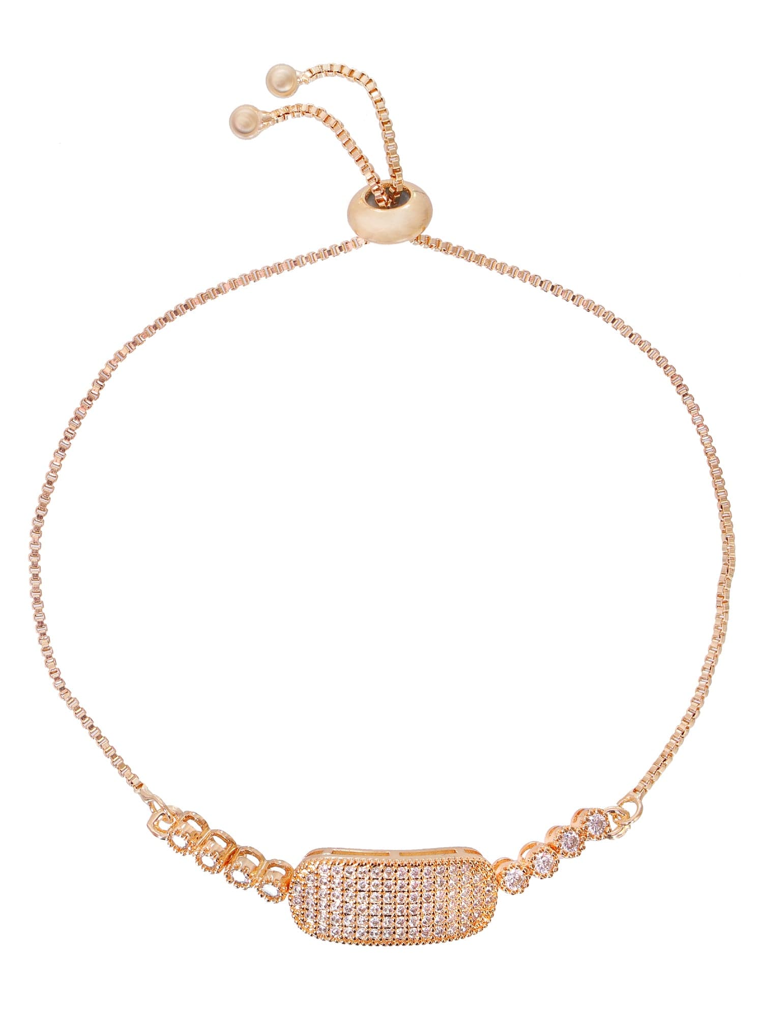 Golden Allure - Women's Chic Thin Chain Bracelet With Ring