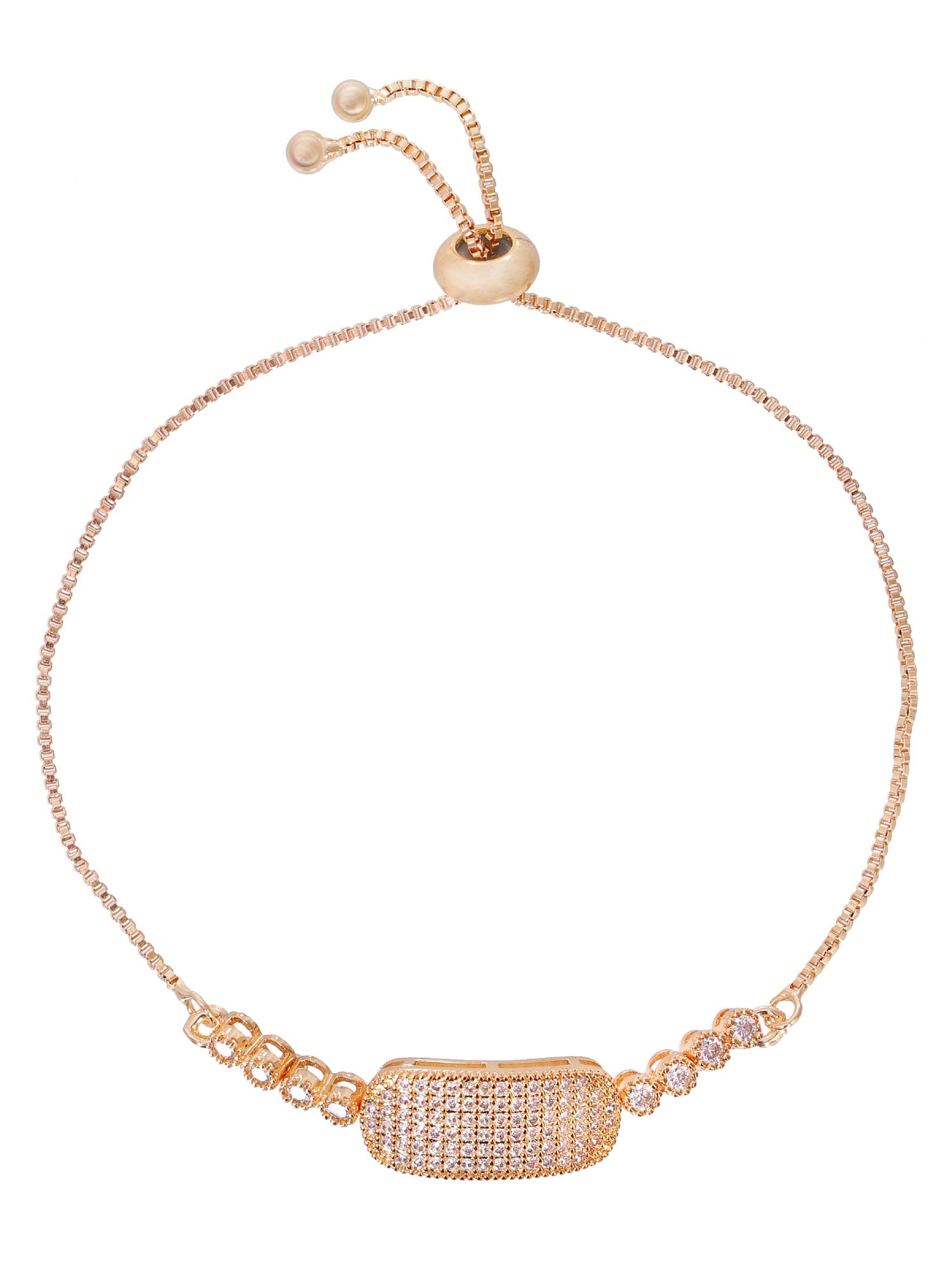 Golden Allure - Women's Chic Thin Chain Bracelet With Ring