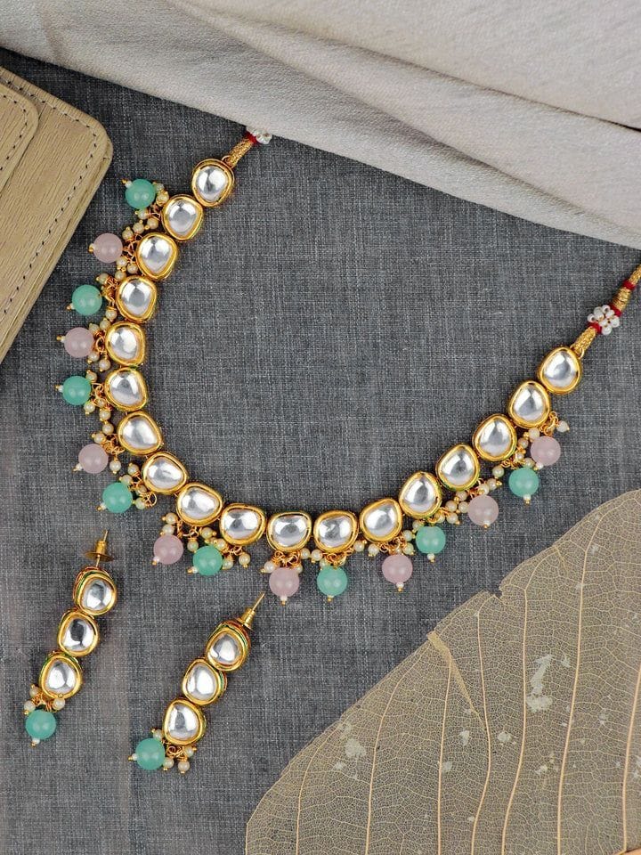 Radiant Gold-Plated Kundan & Pearl Jewellery Set for Women - Multicolor