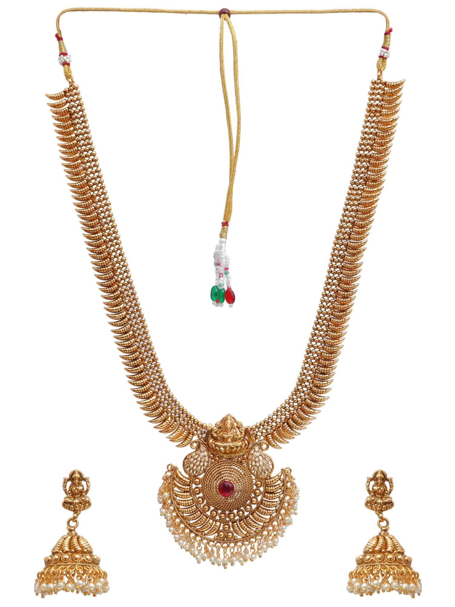 Temple Treasure: Gold-Plated Necklace & Bridal Jewellery Set