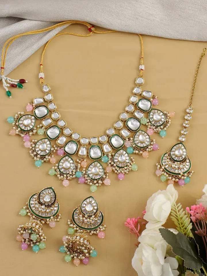 Kundan Work Extravaganza: Party Wear Wedding Jewellery Set