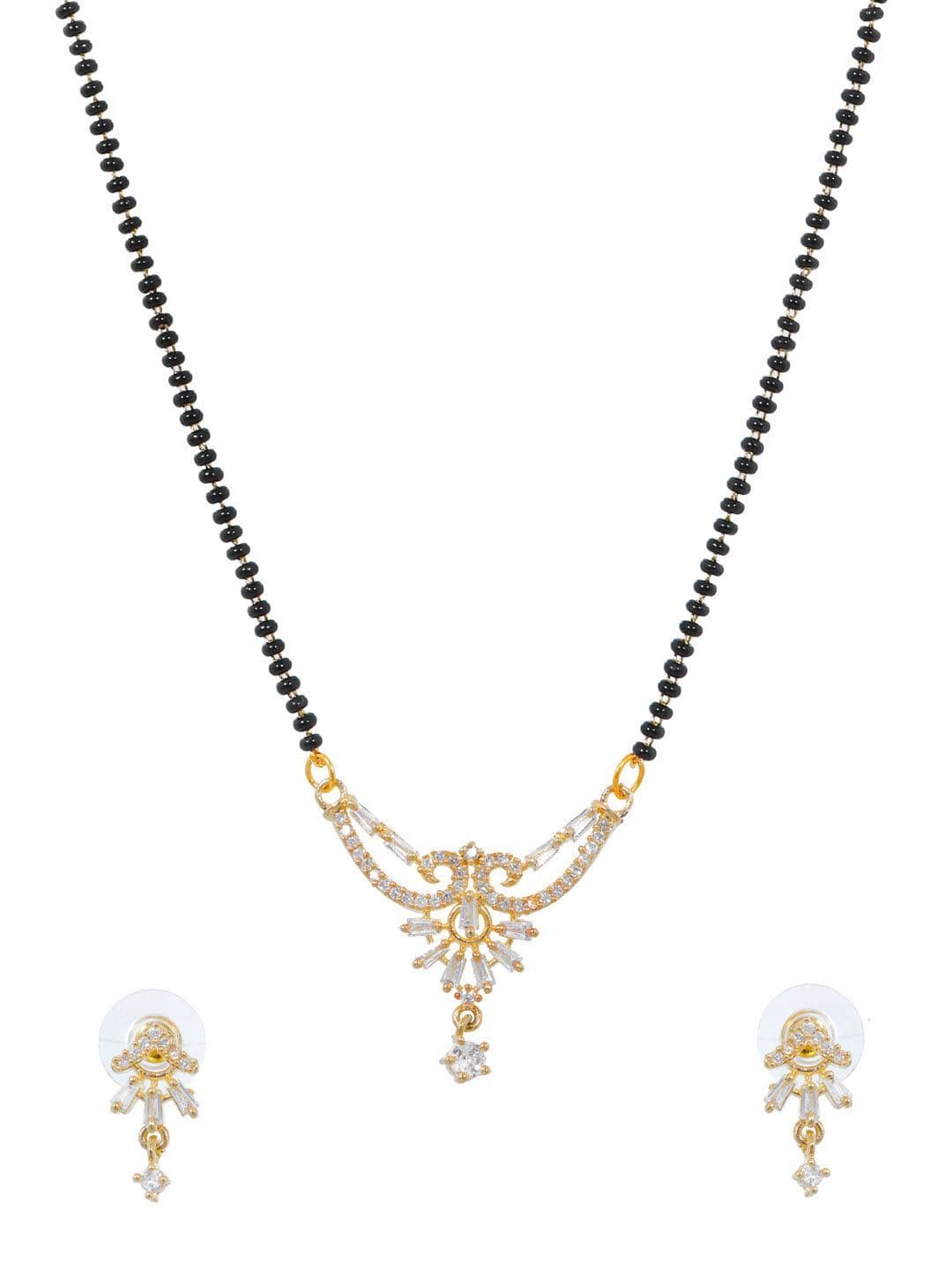 Graceful AD Mangalsutra with Earrings Set – Elegant Jewelry Ensemble for Women’s Fashion