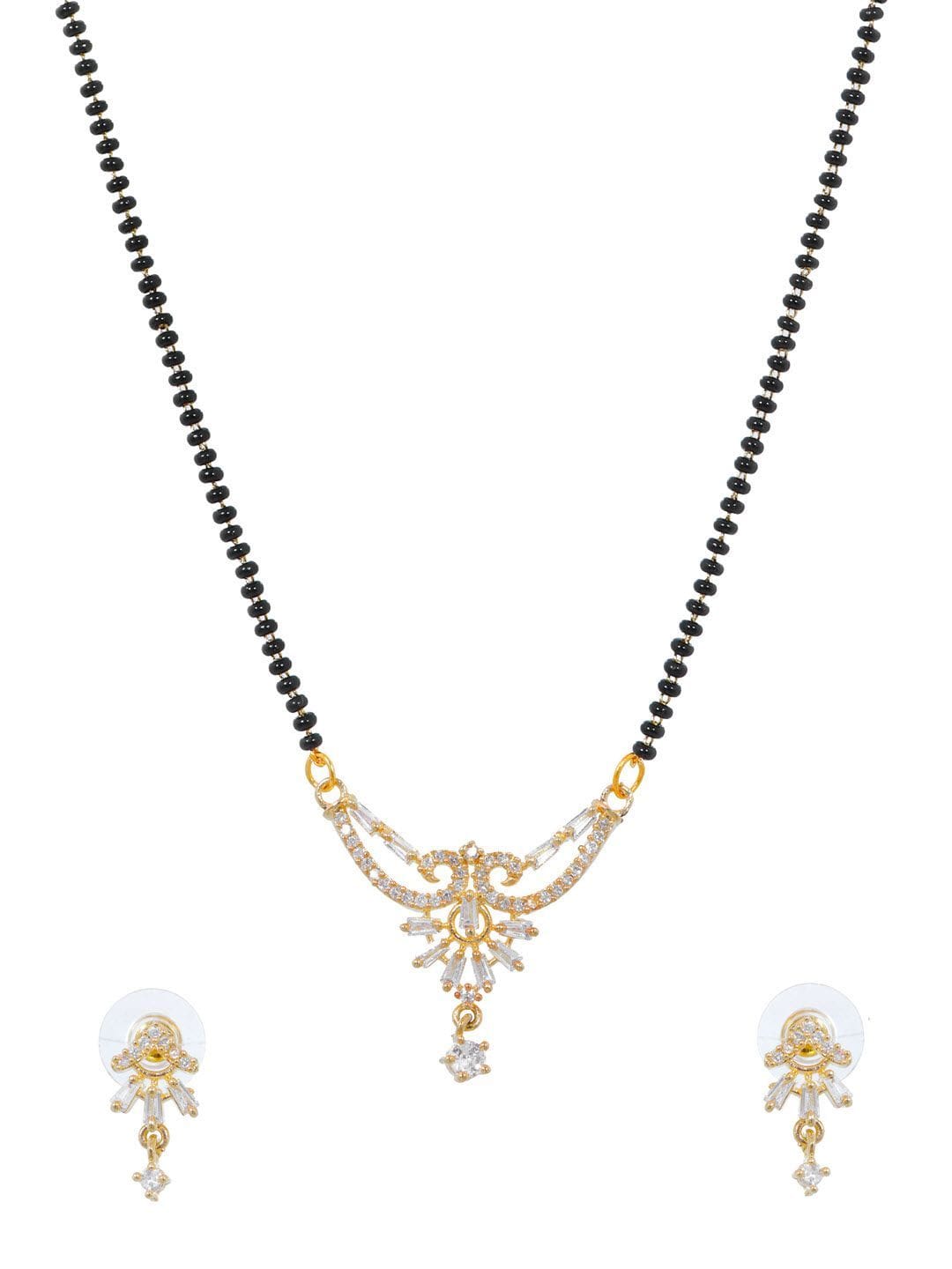 Graceful AD Mangalsutra with Earrings Set – Elegant Jewelry Ensemble for Women’s Fashion