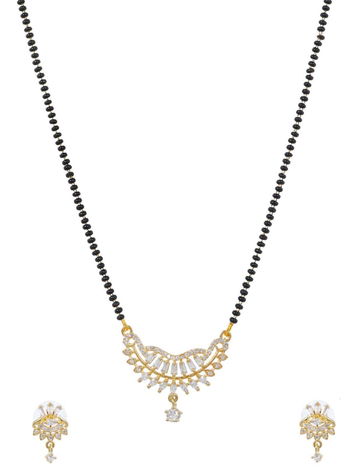 Elegant Mangalsutra comma Earring Wedding Gift Set for Brides | Traditional Jewelry
