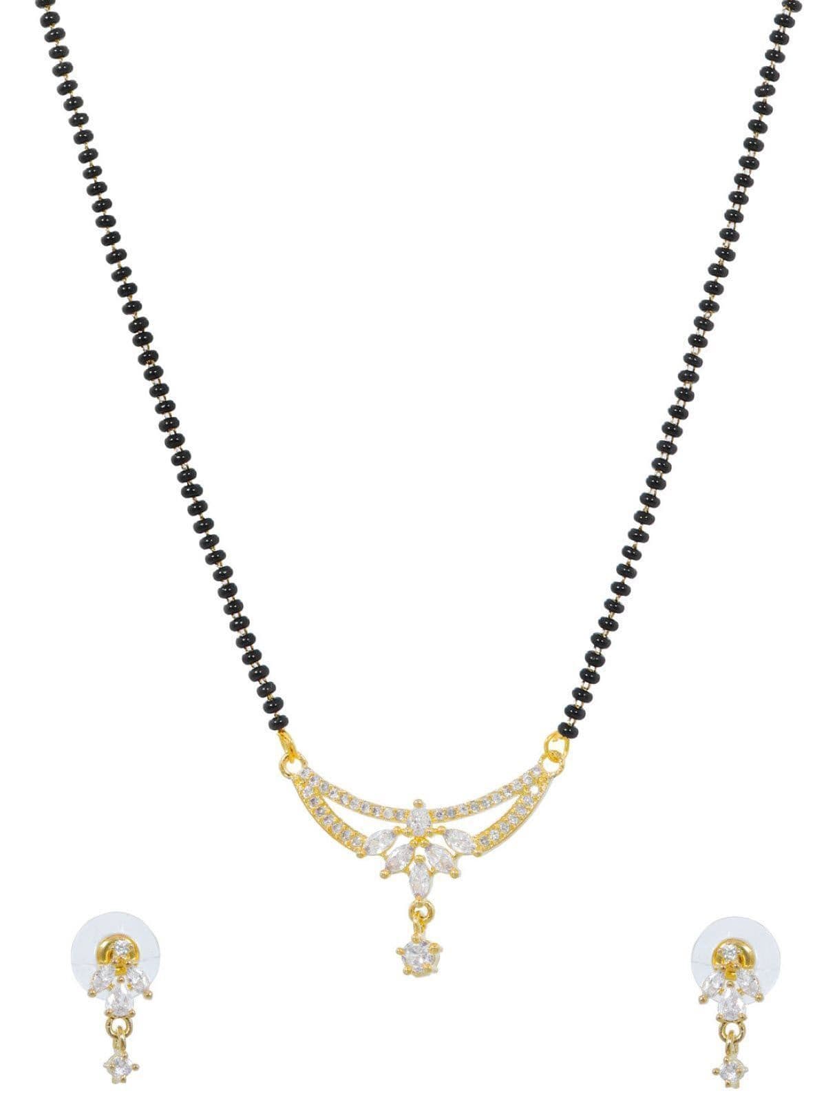 Endearing Mangalsutra Earrings Set, Fancy AD Mangalsutra Ensemble for Elegant Style