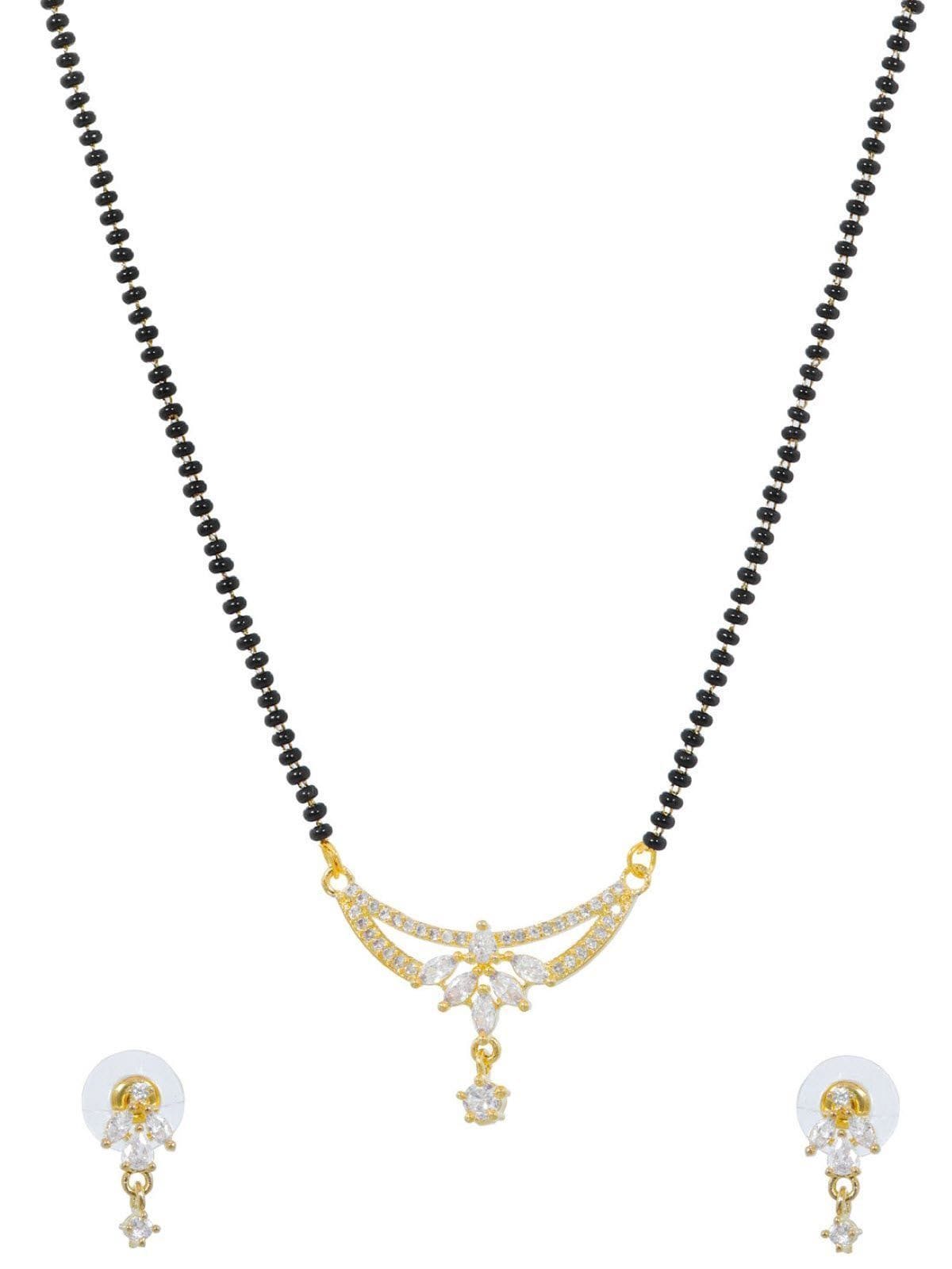 Endearing Mangalsutra Earrings Set, Fancy AD Mangalsutra Ensemble for Elegant Style