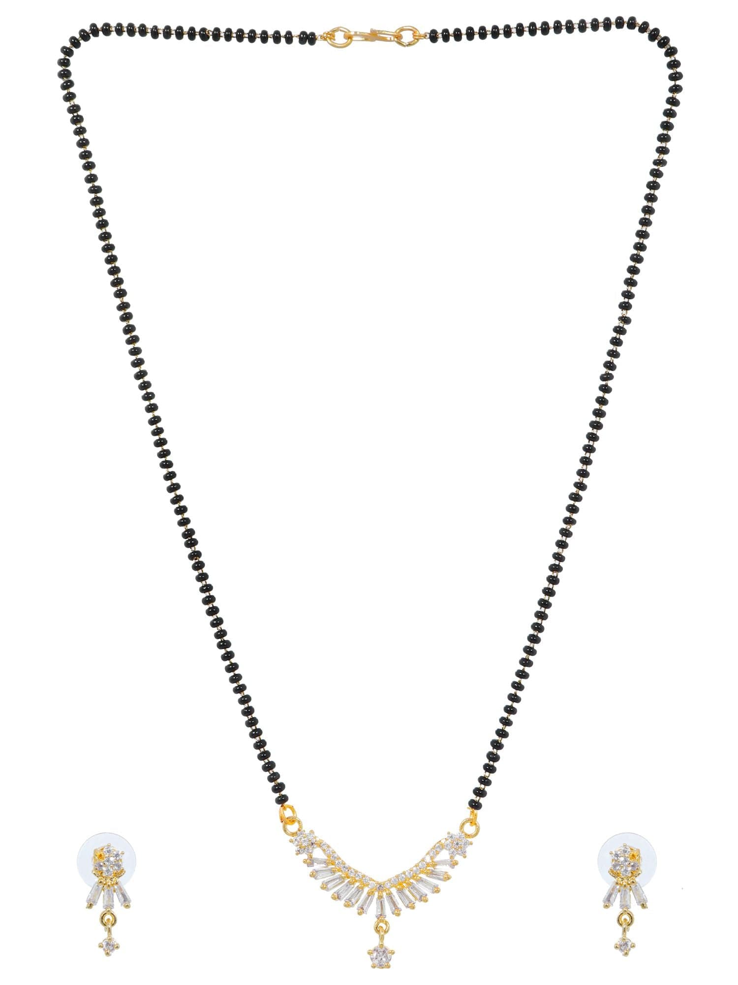 Radiant Adornments: Beaded Mangalsutra Jewellery and Alluring Earrings Set