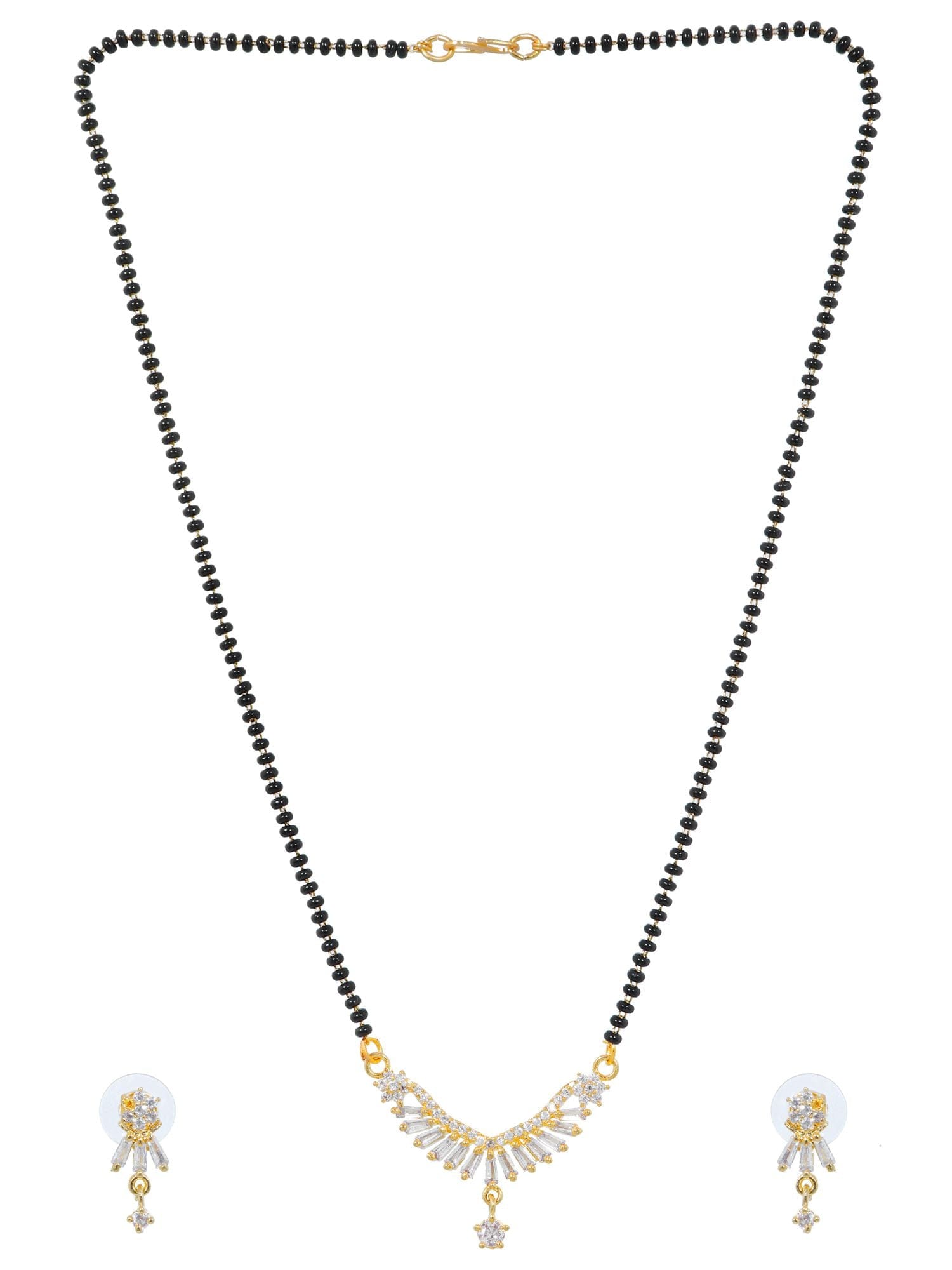 Radiant Adornments: Beaded Mangalsutra Jewellery and Alluring Earrings Set