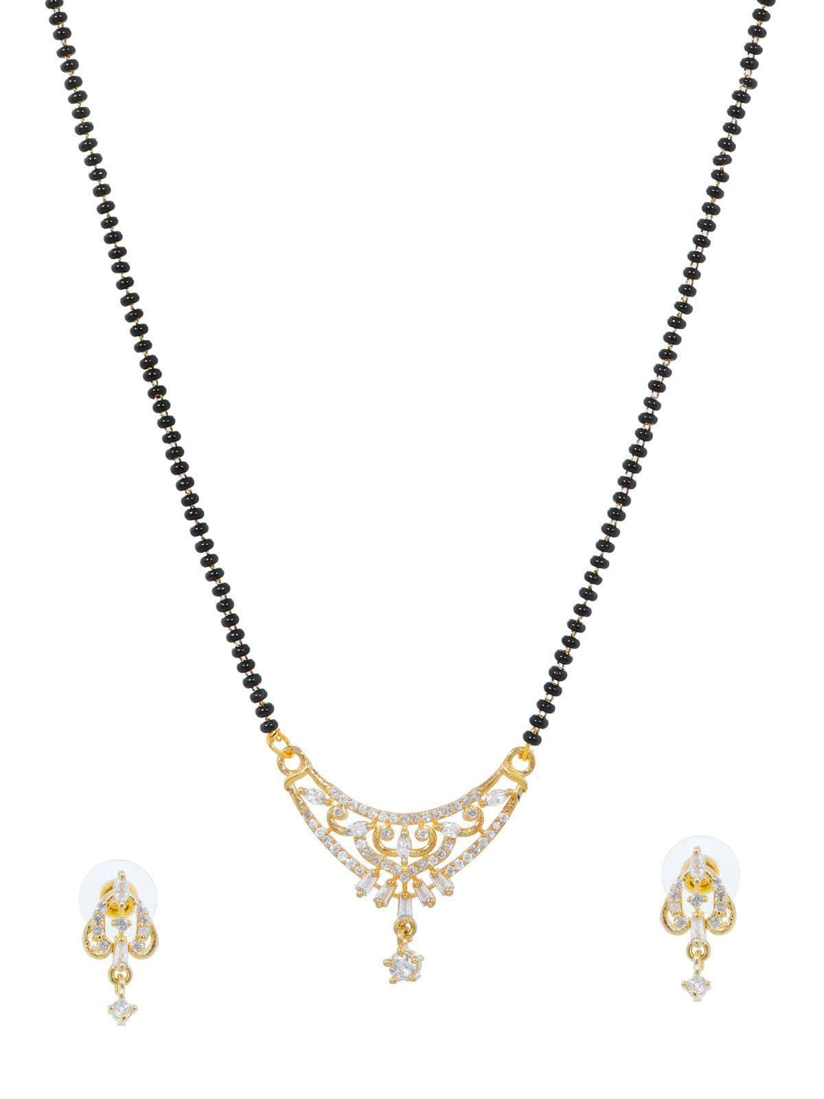 Exquisite Wedding Splendor: Mangalsutra & AD Earrings Set for Women