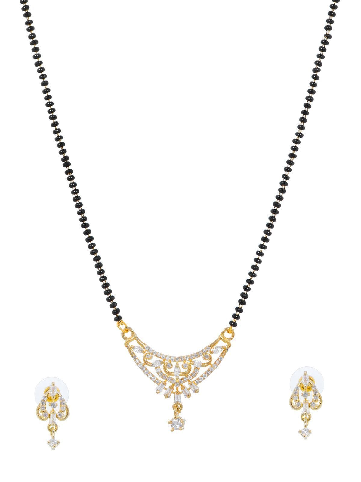 Exquisite Wedding Splendor: Mangalsutra & AD Earrings Set for Women