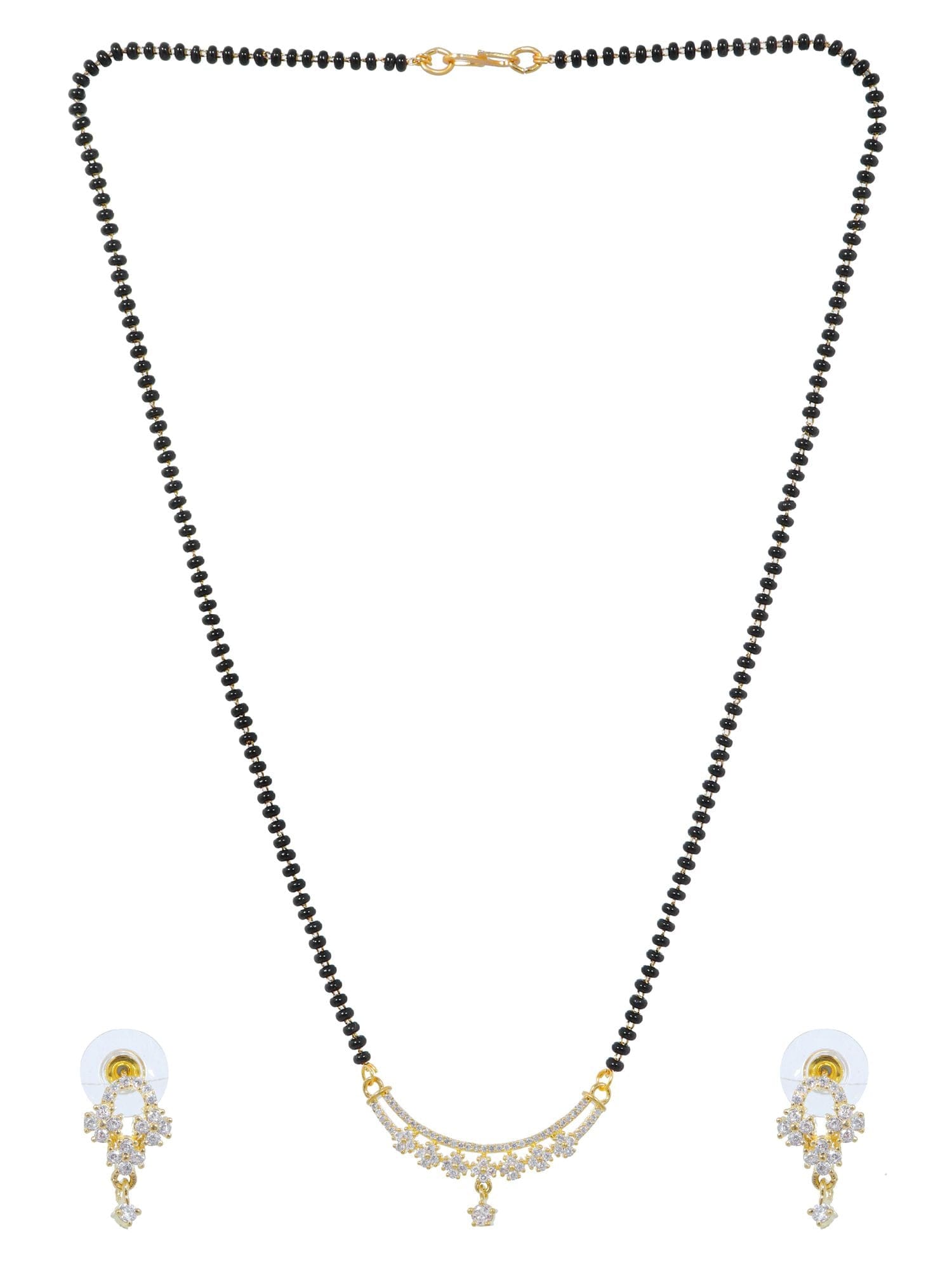 Festive Fancy AD Mangalsutra with Engraved Earrings Set, A Perfect Gift