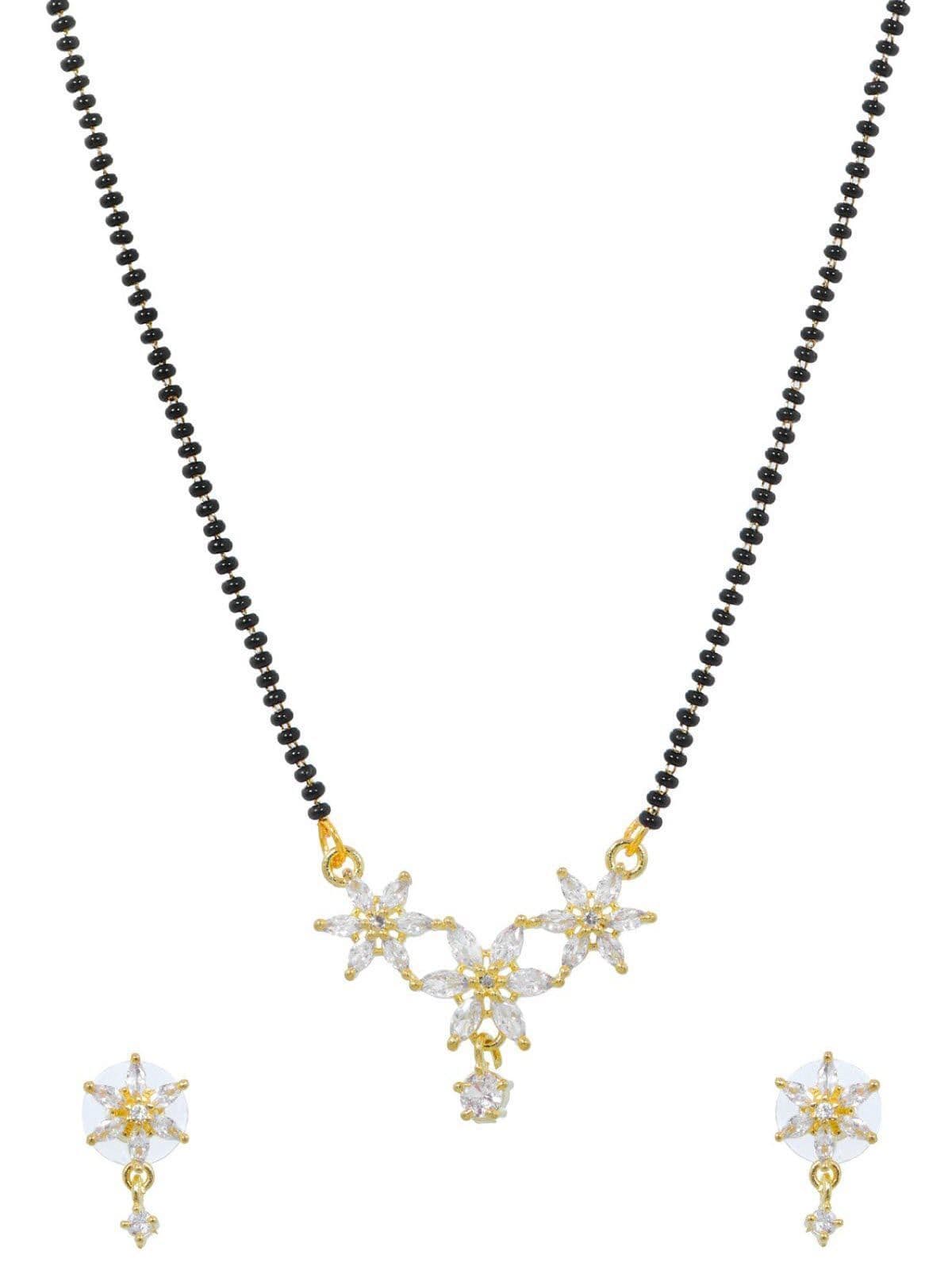 Blossom Bliss Beaded Mangalsutra Set: Latest Fancy Flower Design for Women